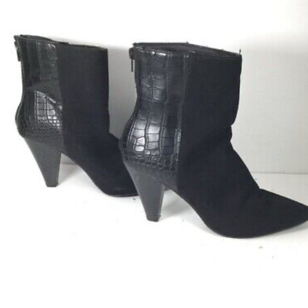 New Directions Alysse Heeled Booties Ankle Boots Black Size 8